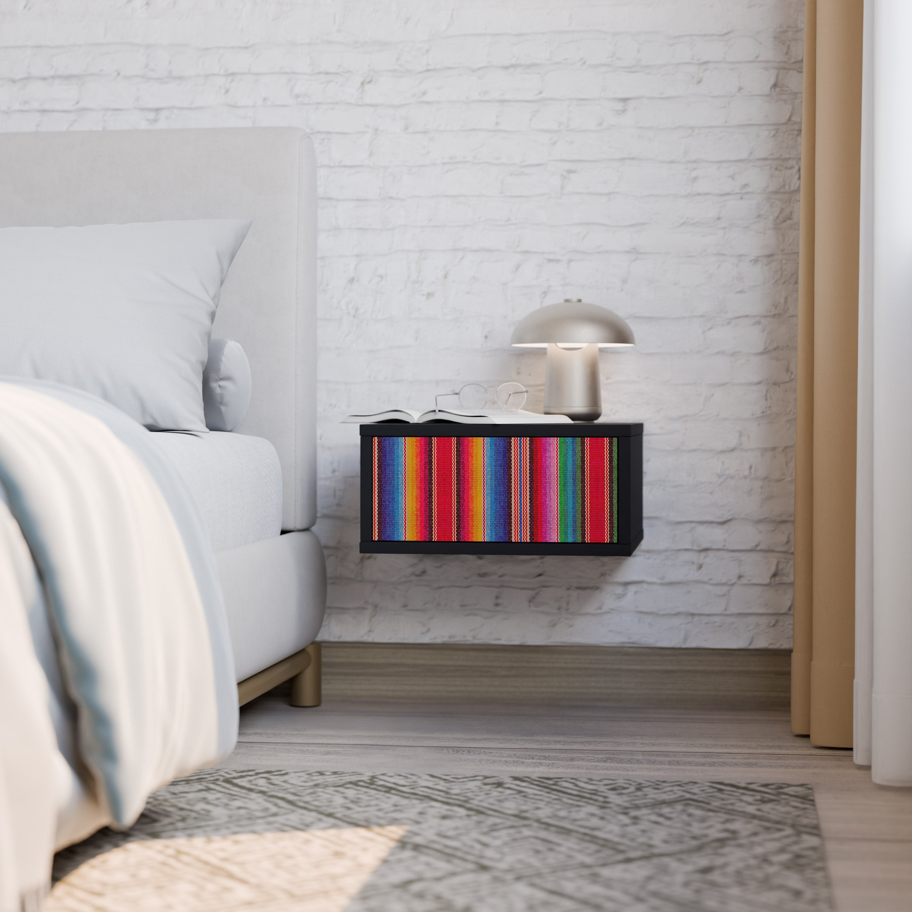 ETHNIC MEXICAN Nightstand in Black Finish