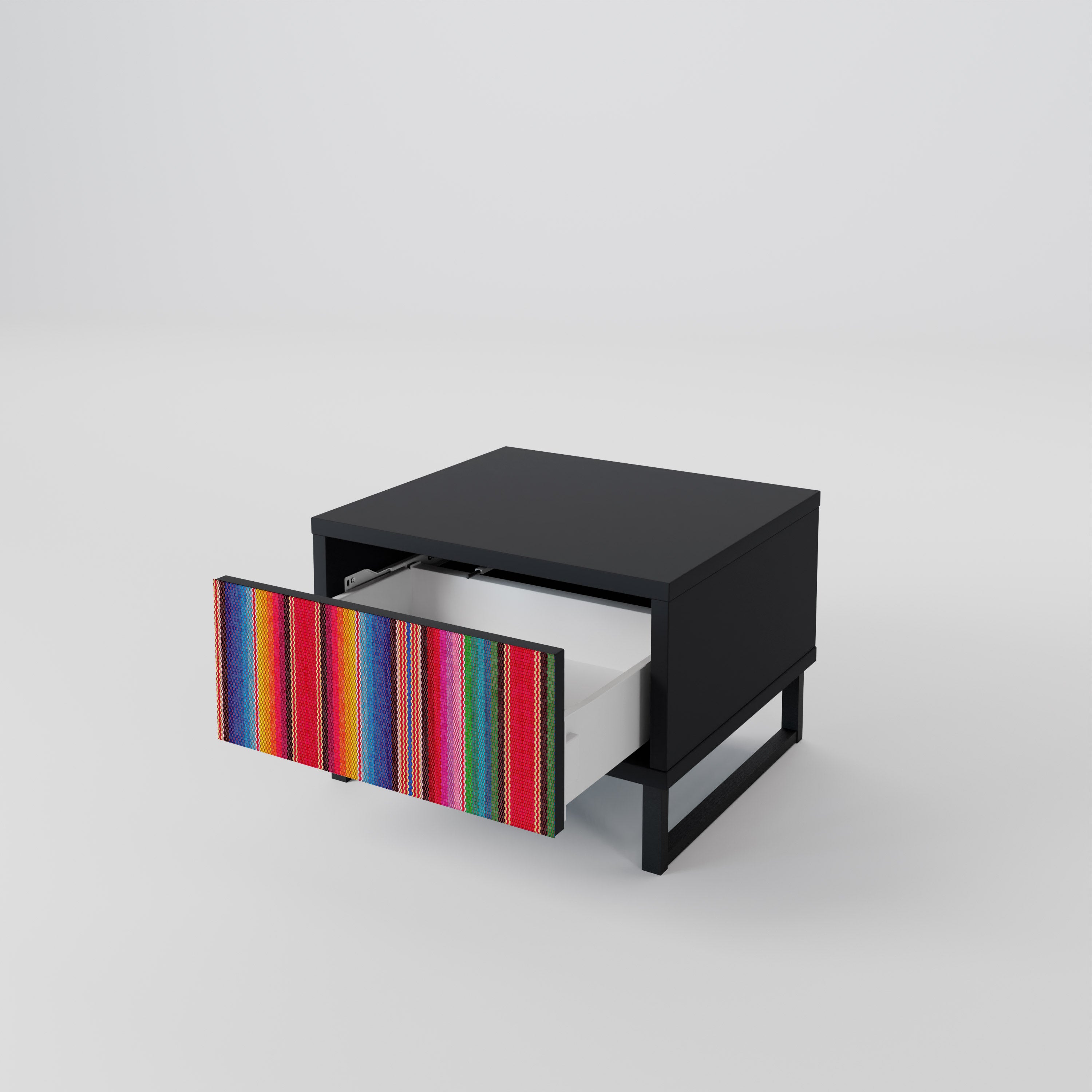 ETHNIC MEXICAN Nightstand in Black Finish