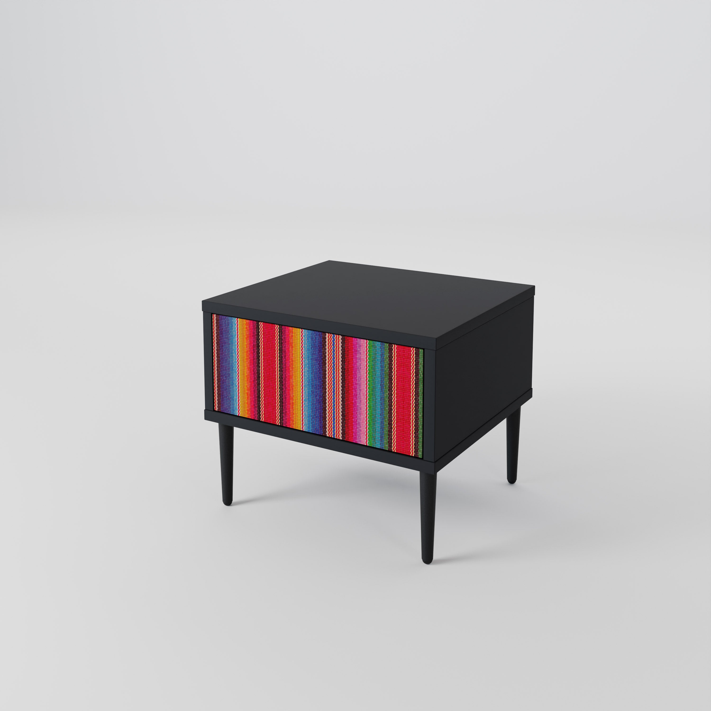 ETHNIC MEXICAN Nightstand in Black Finish
