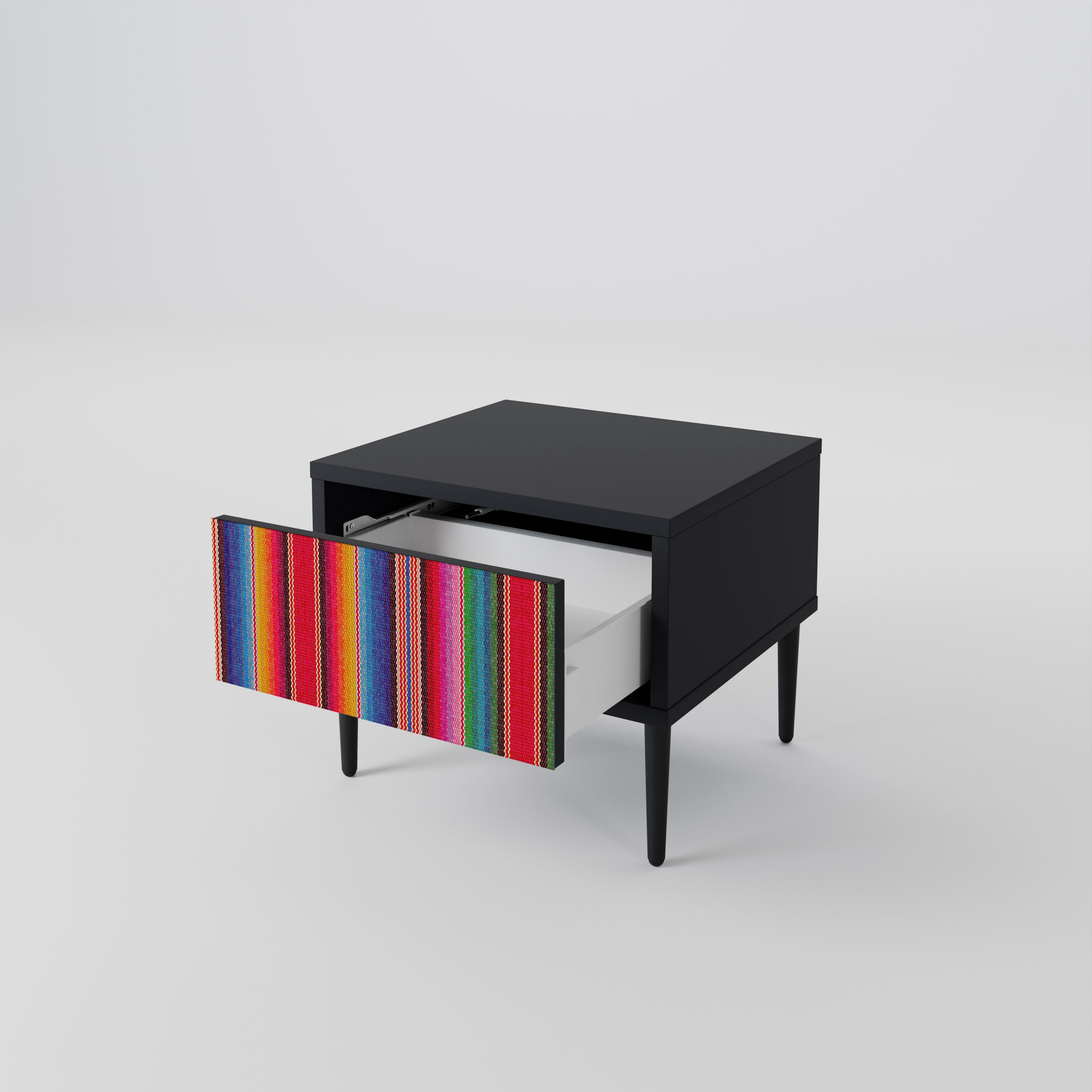 ETHNIC MEXICAN Nightstand in Black Finish