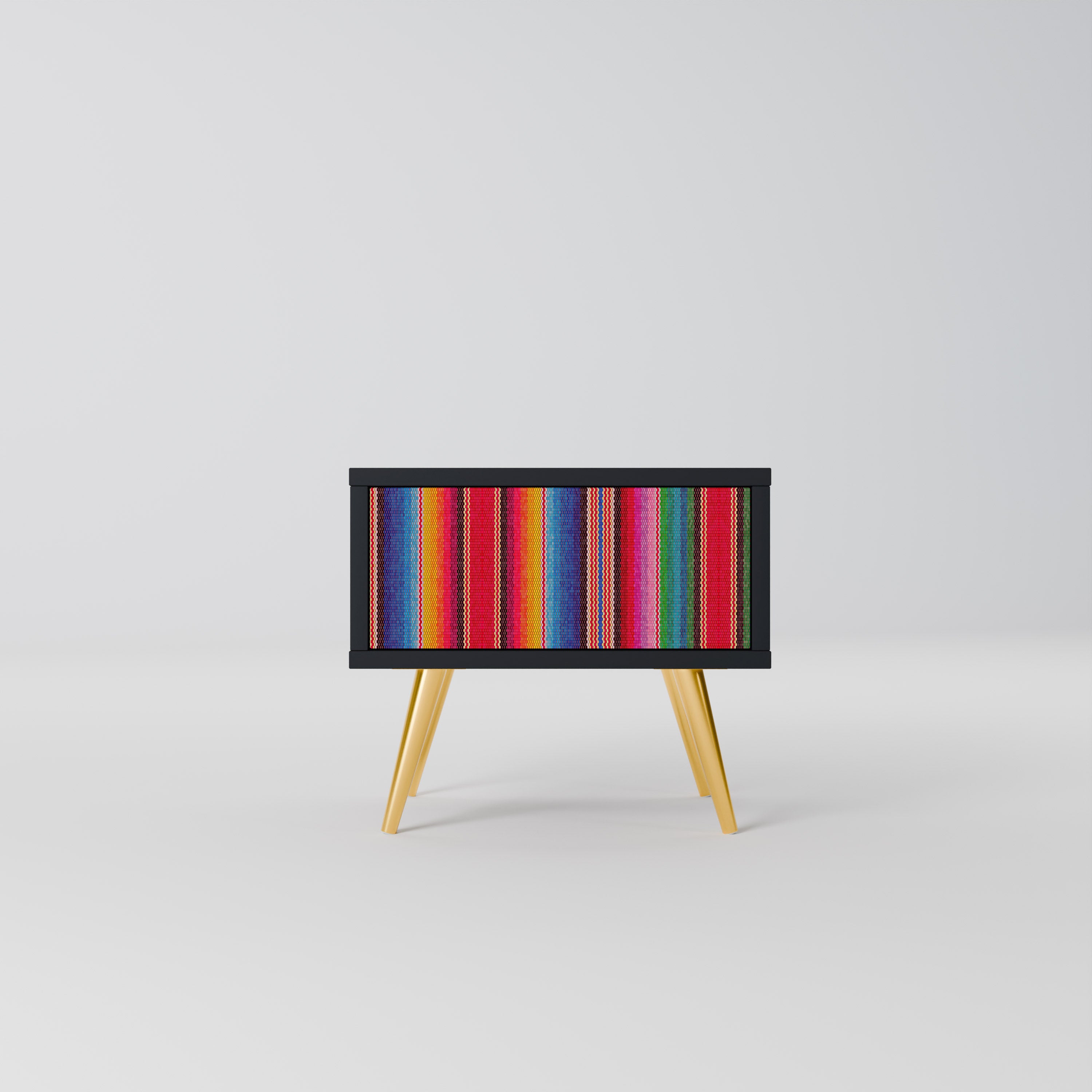 ETHNIC MEXICAN Nightstand in Black Finish