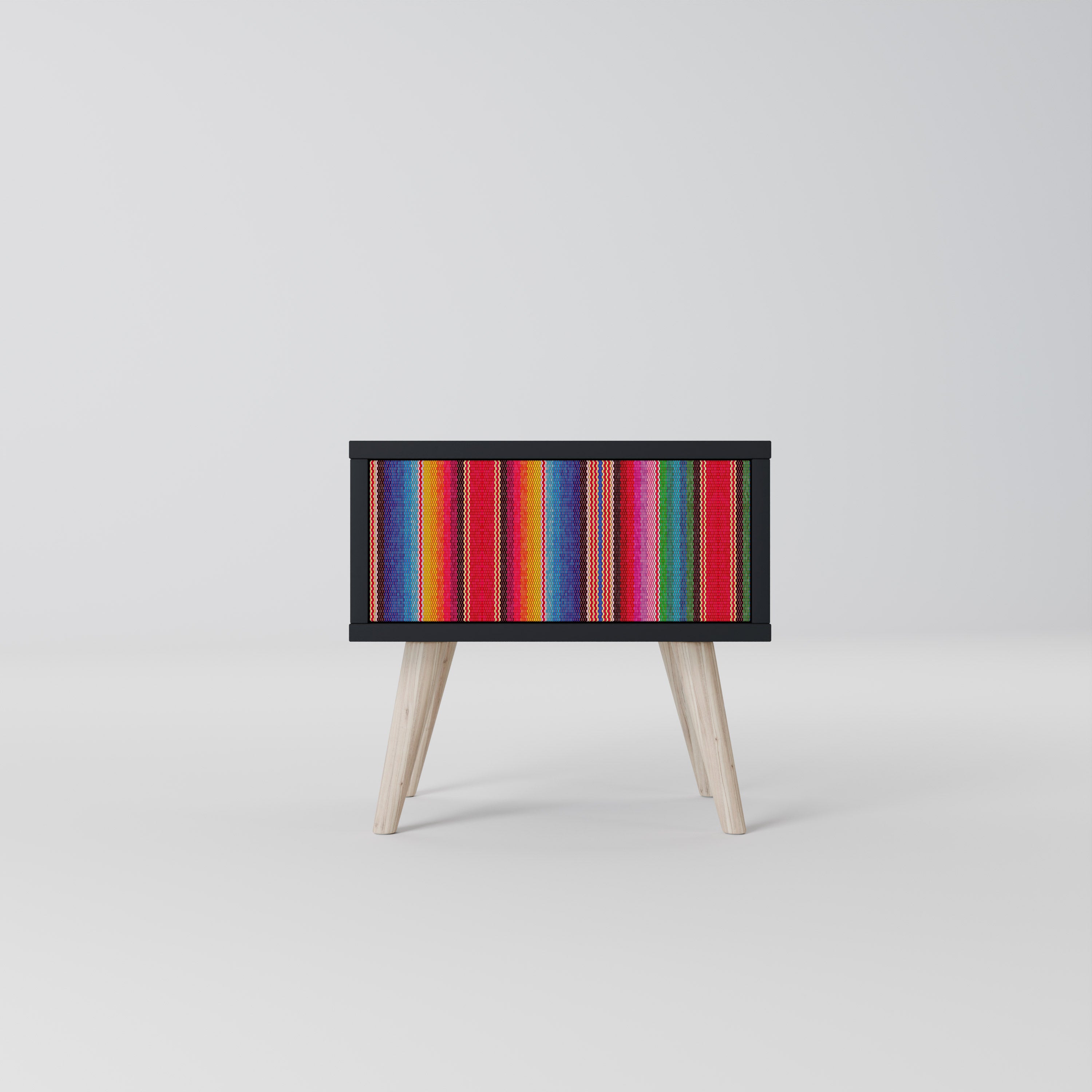 ETHNIC MEXICAN Nightstand in Black Finish