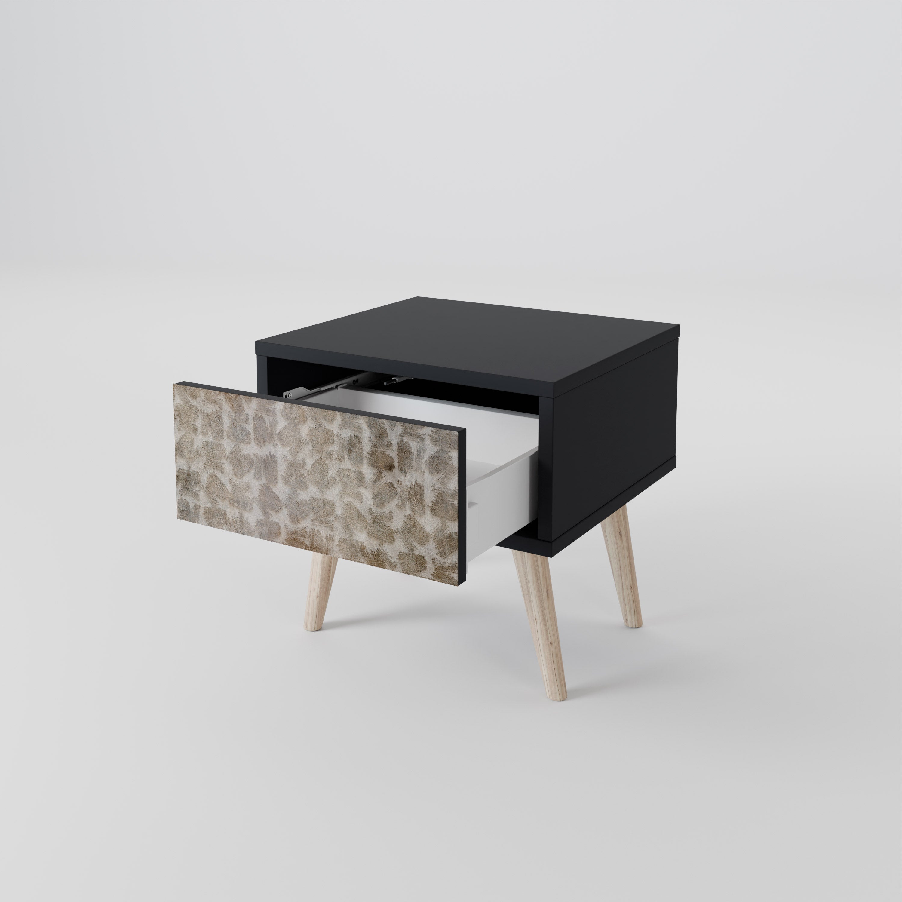 SLIGHTLY BLURRED Nightstand in Black Finish