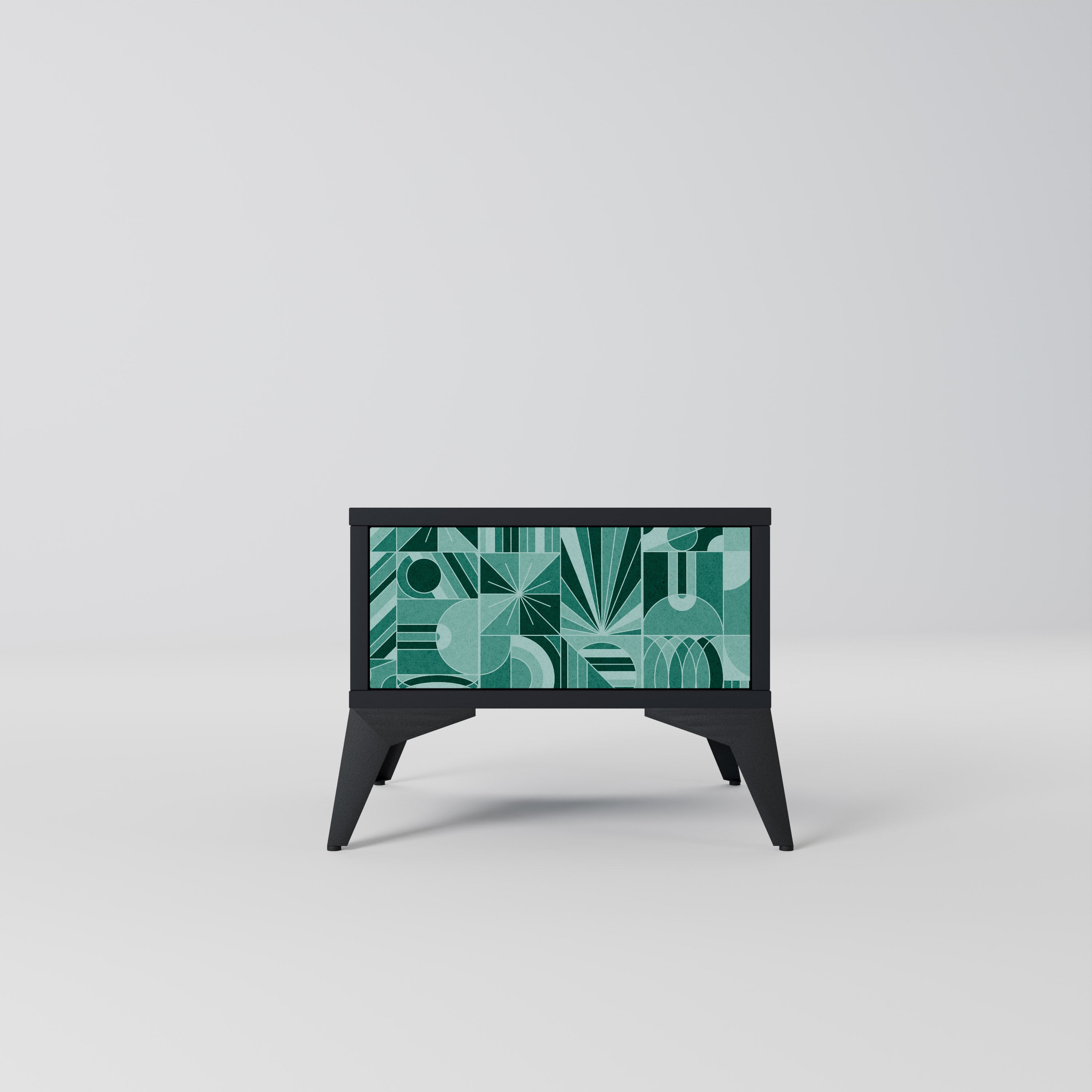 HARMONIC GRID Nightstand in Black Finish