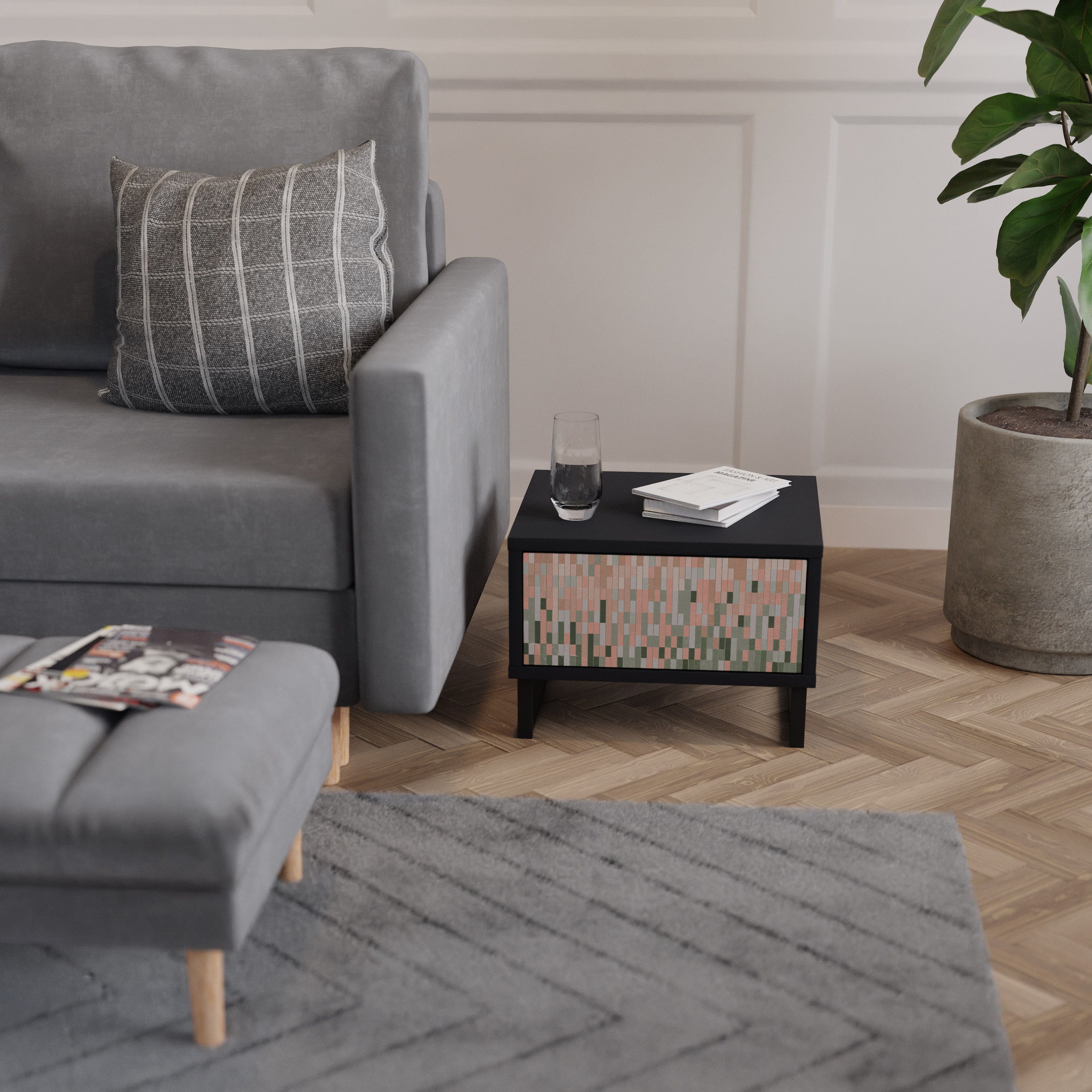 BUILDING THE FUTURE Nightstand in Black Finish