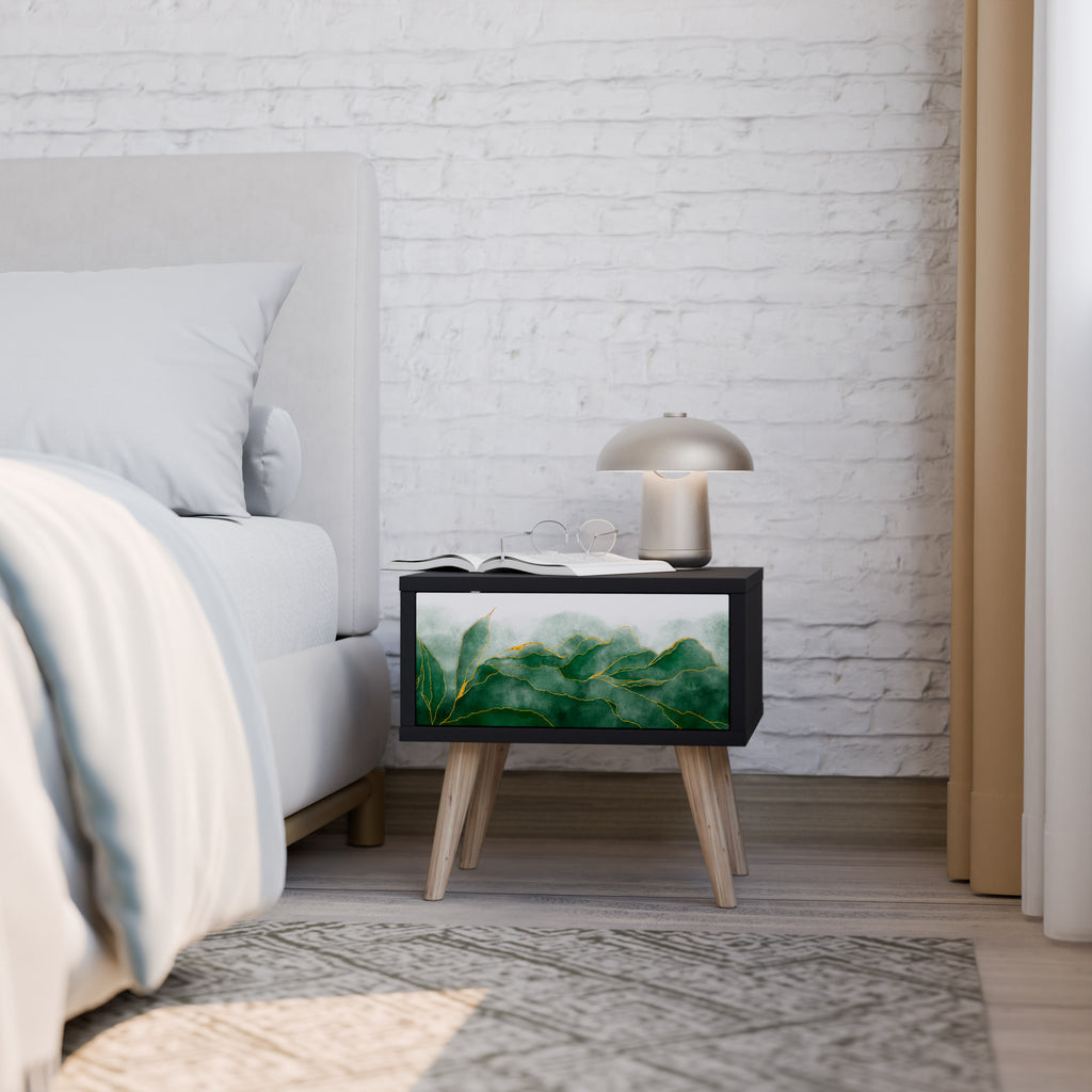 EXPENSIVE NATURE Nightstand in Black Finish