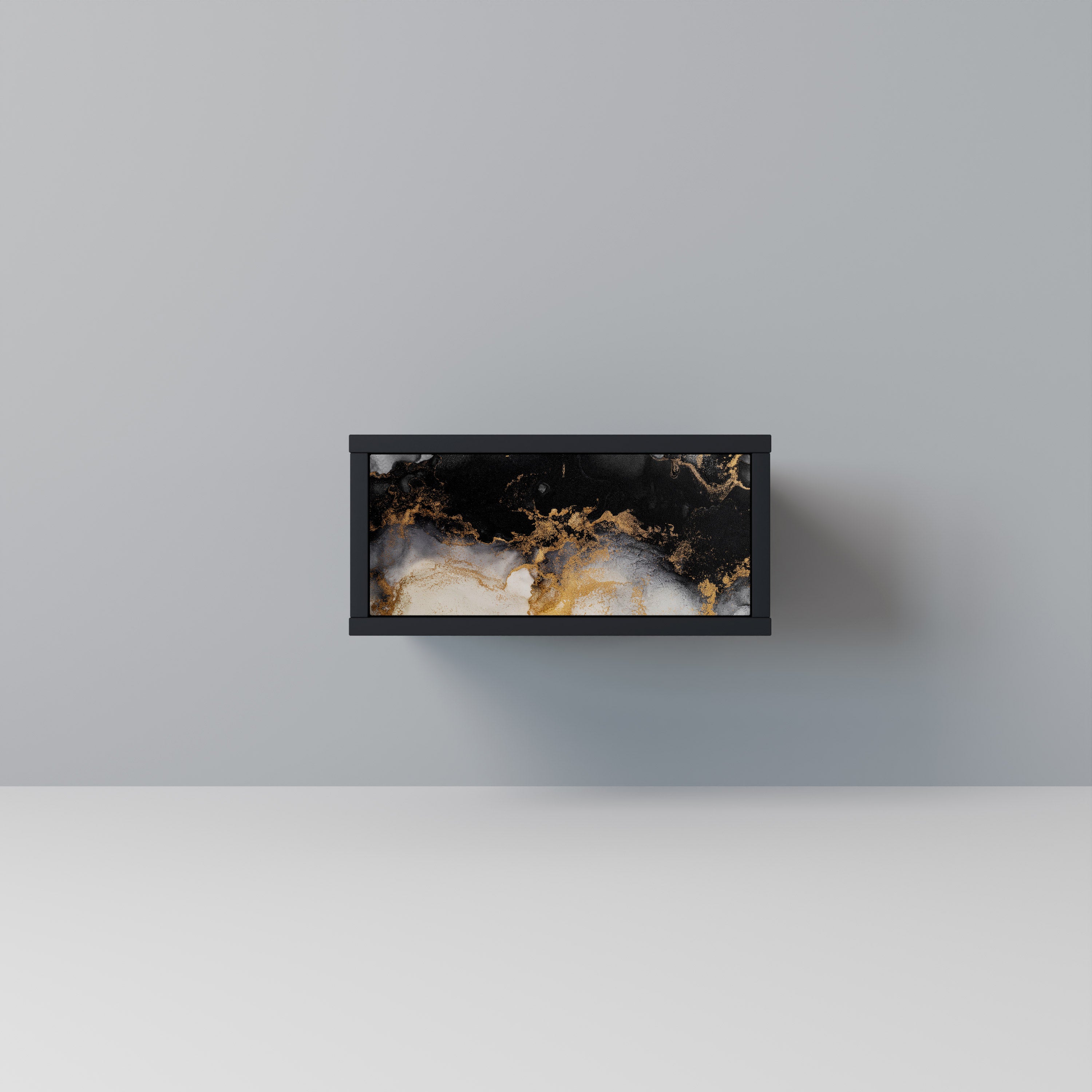 MARBLE OF TOMMORROW Nightstand in Black Finish