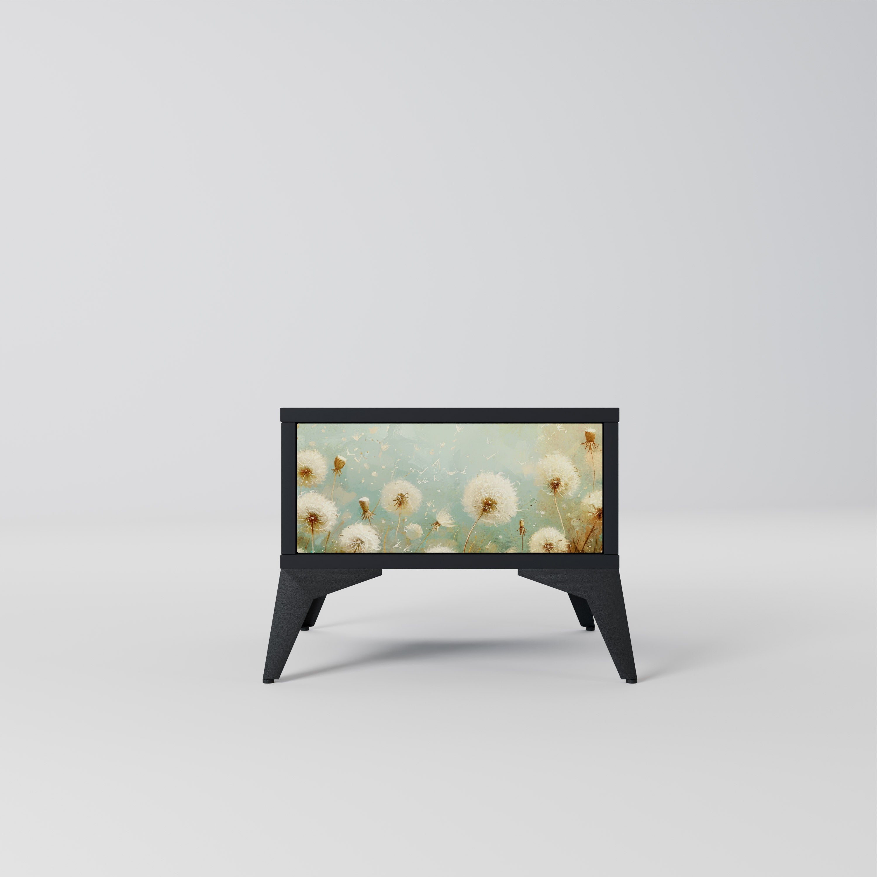 DREAMY MEADOW Nightstand in Black Finish