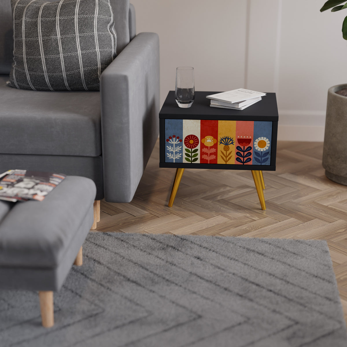 SCANDIC FLOWERET Mesita de Noche