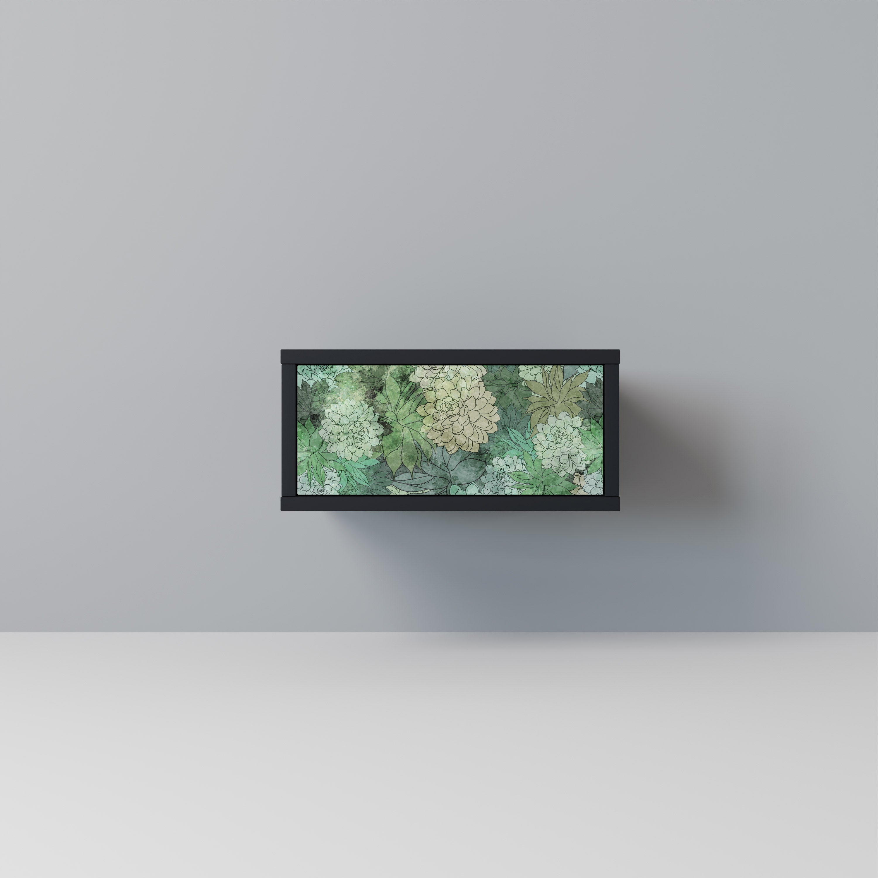 SUCCULENT CLUSTER Nightstand in Black Finish
