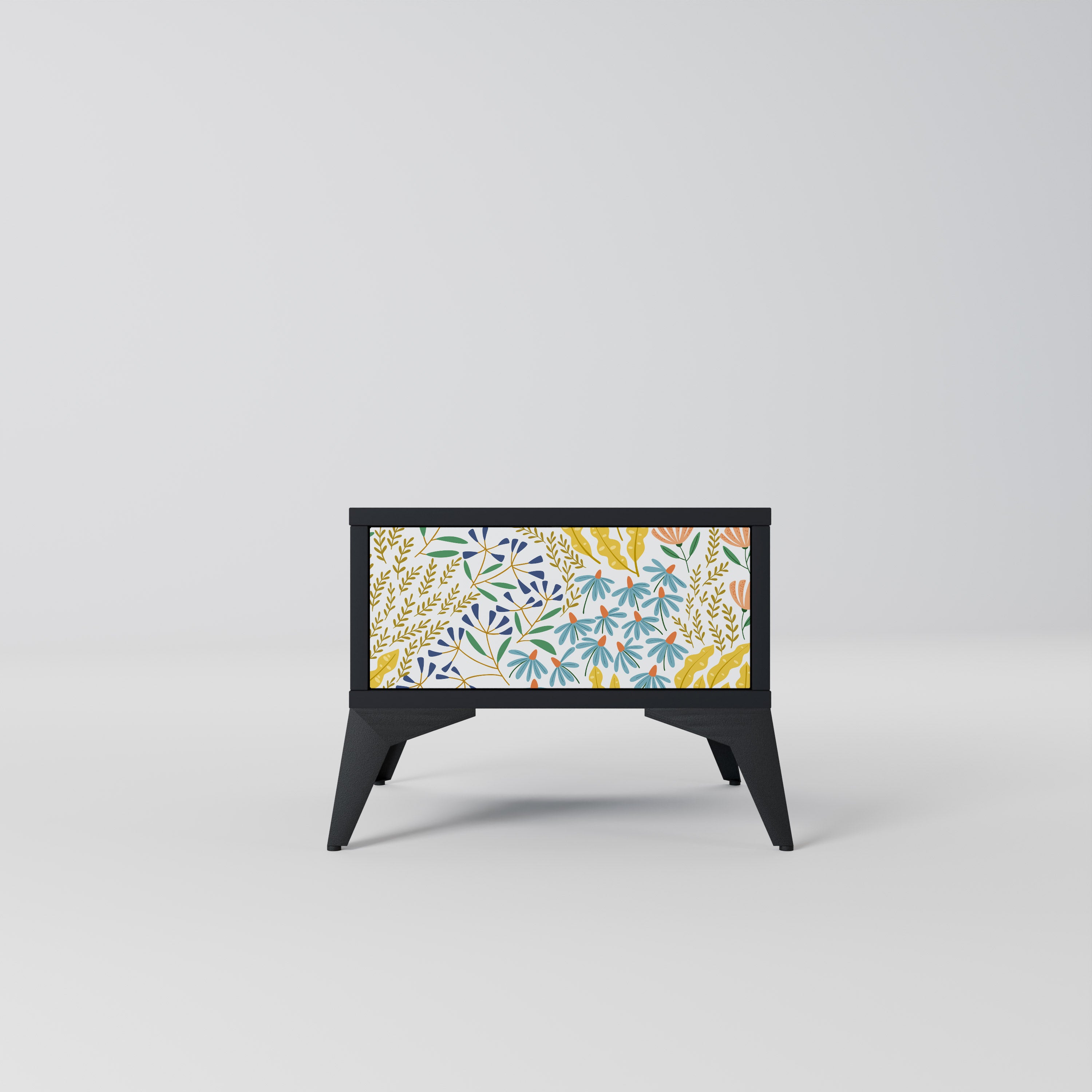 HELLO SPRING Nightstand in Black Finish