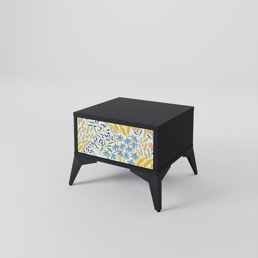 HELLO SPRING Nightstand in Black Finish