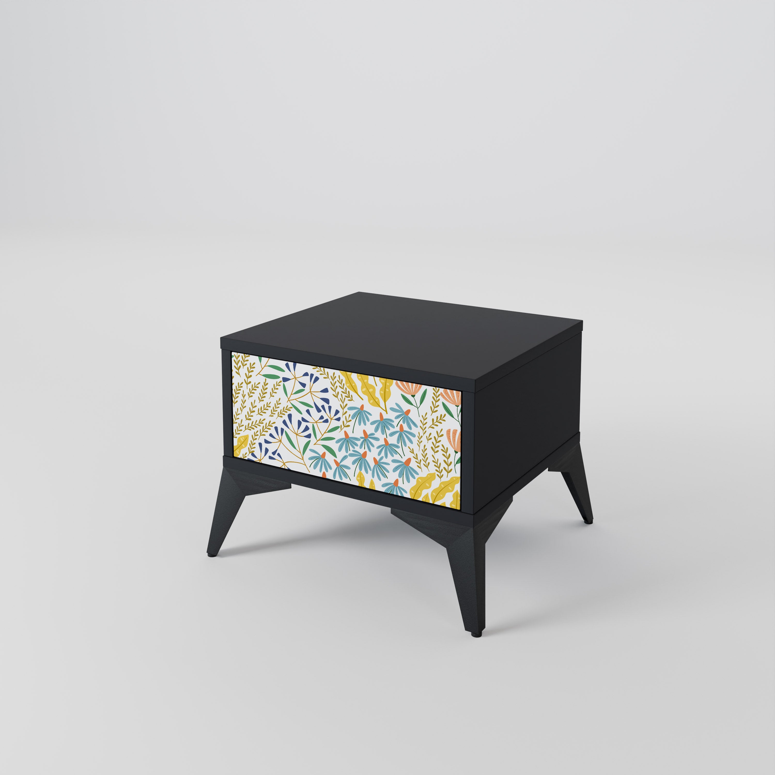 HELLO SPRING Nightstand in Black Finish