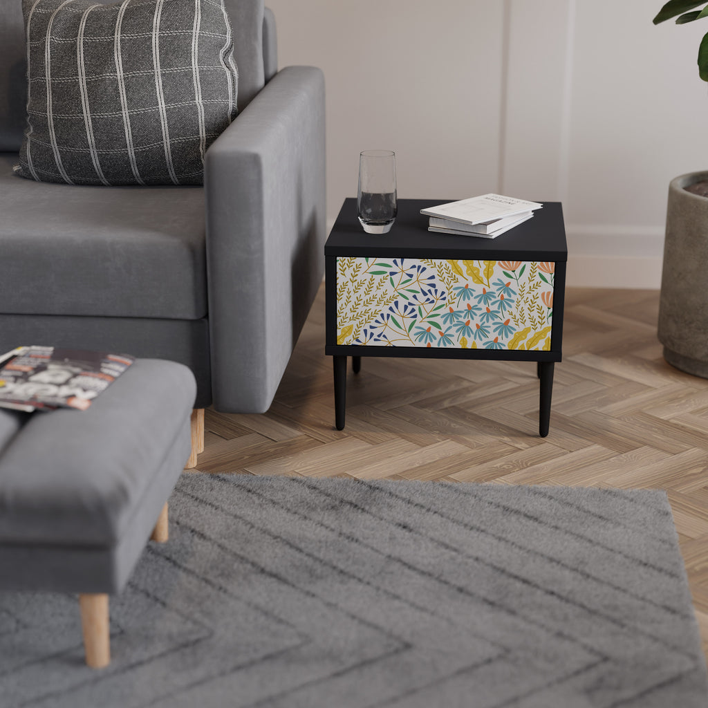 HELLO SPRING Nightstand in Black Finish