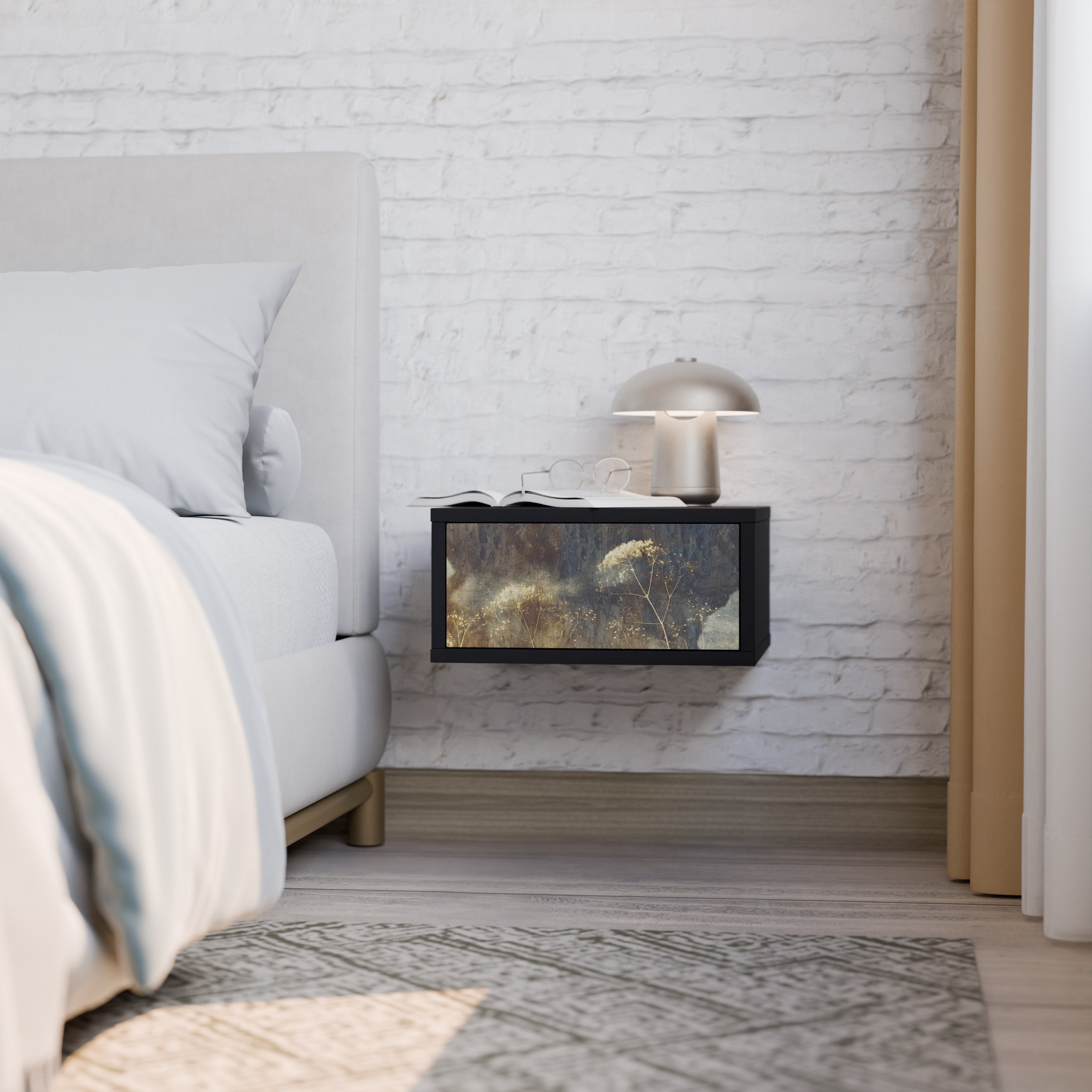 GENTLE POWER Nightstand in Black Finish