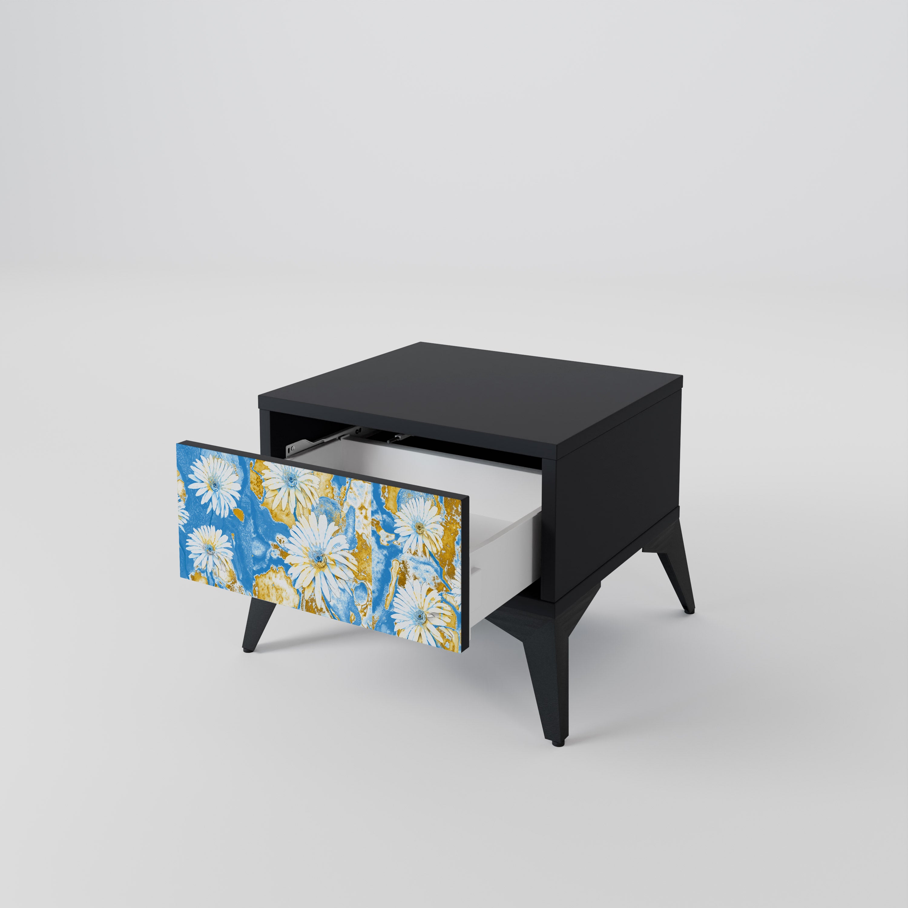 DAISY LUXE Nightstand in Black Finish
