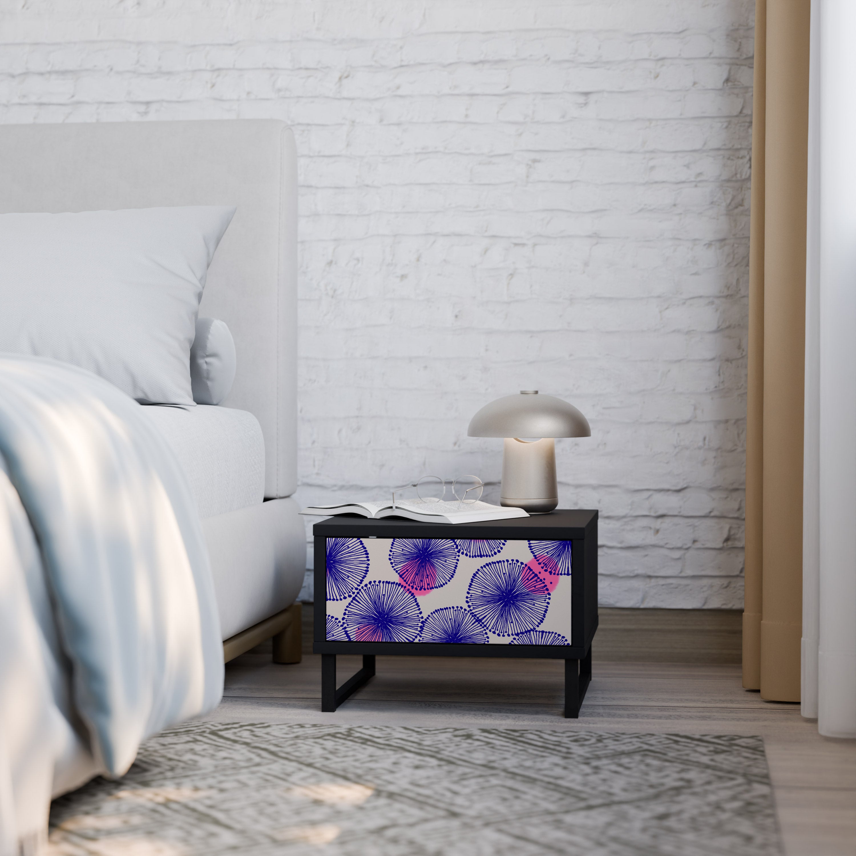 MAGIC NATURE Nightstand in Black Finish