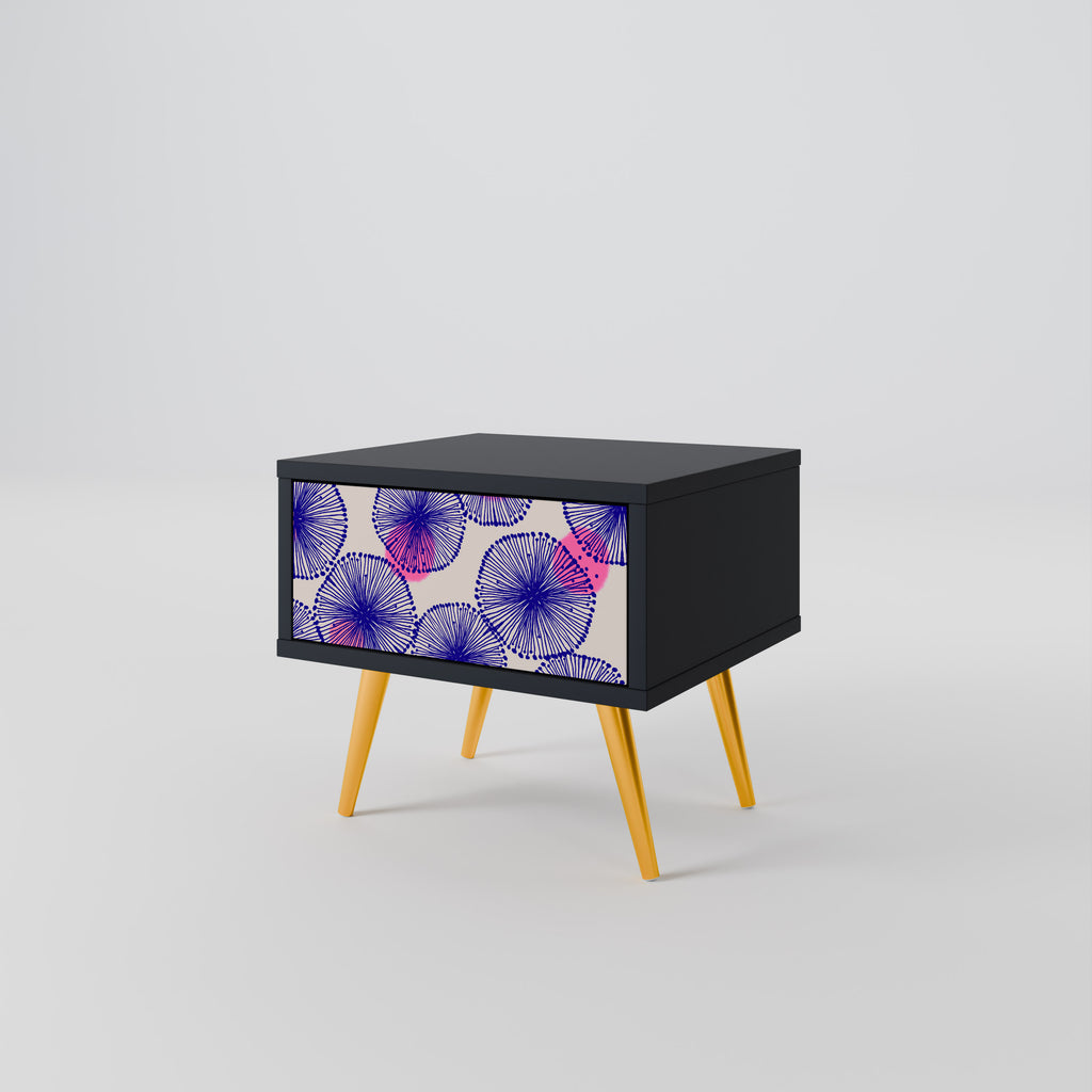 MAGIC NATURE Nightstand in Black Finish