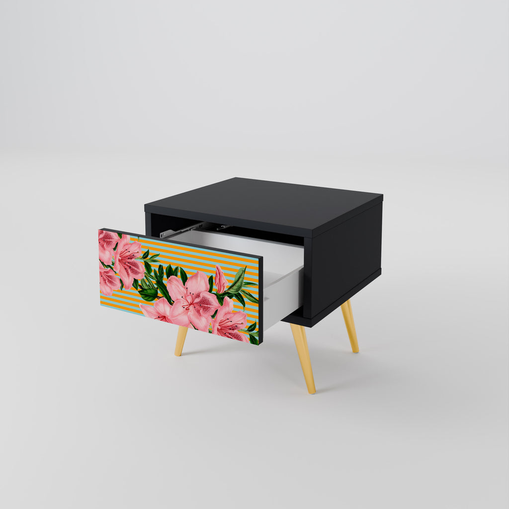 FRAGILE BEAUTY Nightstand in Black Finish