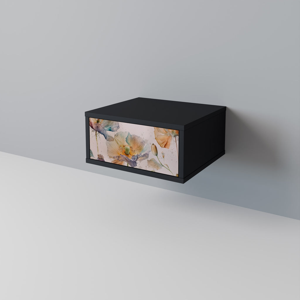 SOFTEN POPPY Nightstand in Black Finish