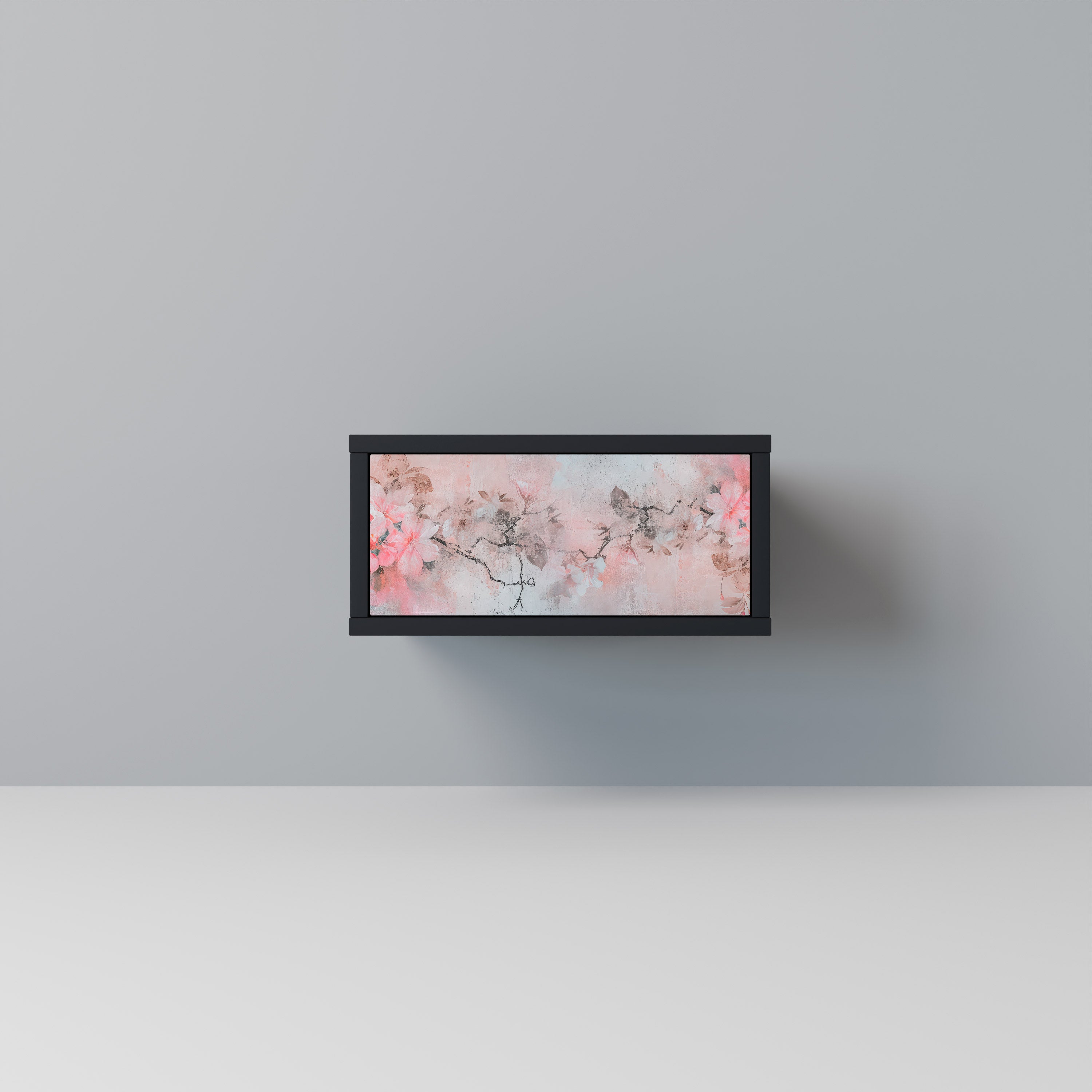 CHERRY BLOSSOM Nightstand in Black Finish
