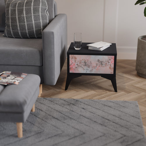 CHERRY BLOSSOM Mesita de Noche en Acabado Negro