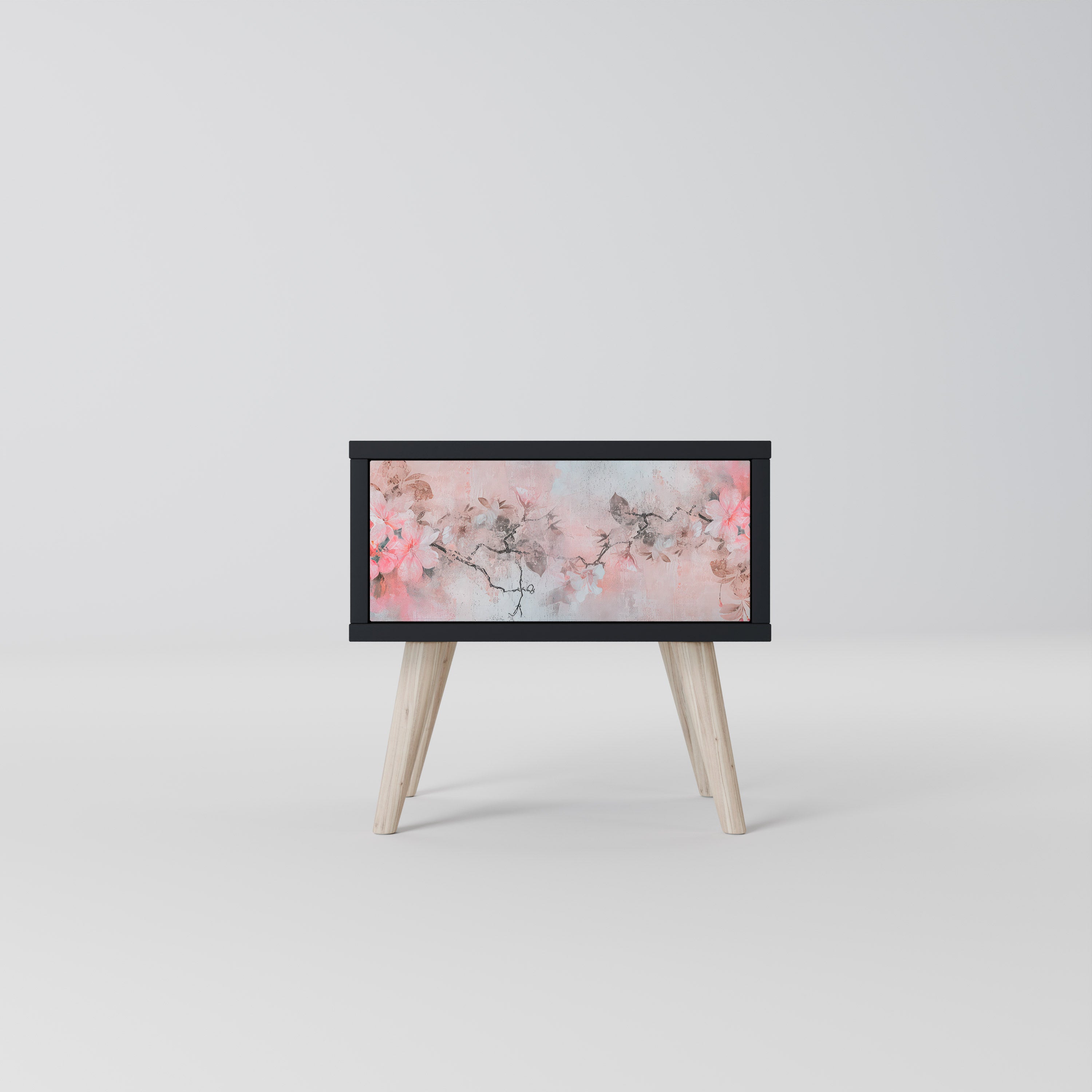 CHERRY BLOSSOM Nightstand in Black Finish