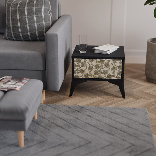 ALMONDINE SONGBIRD Nightstand in Black Finish