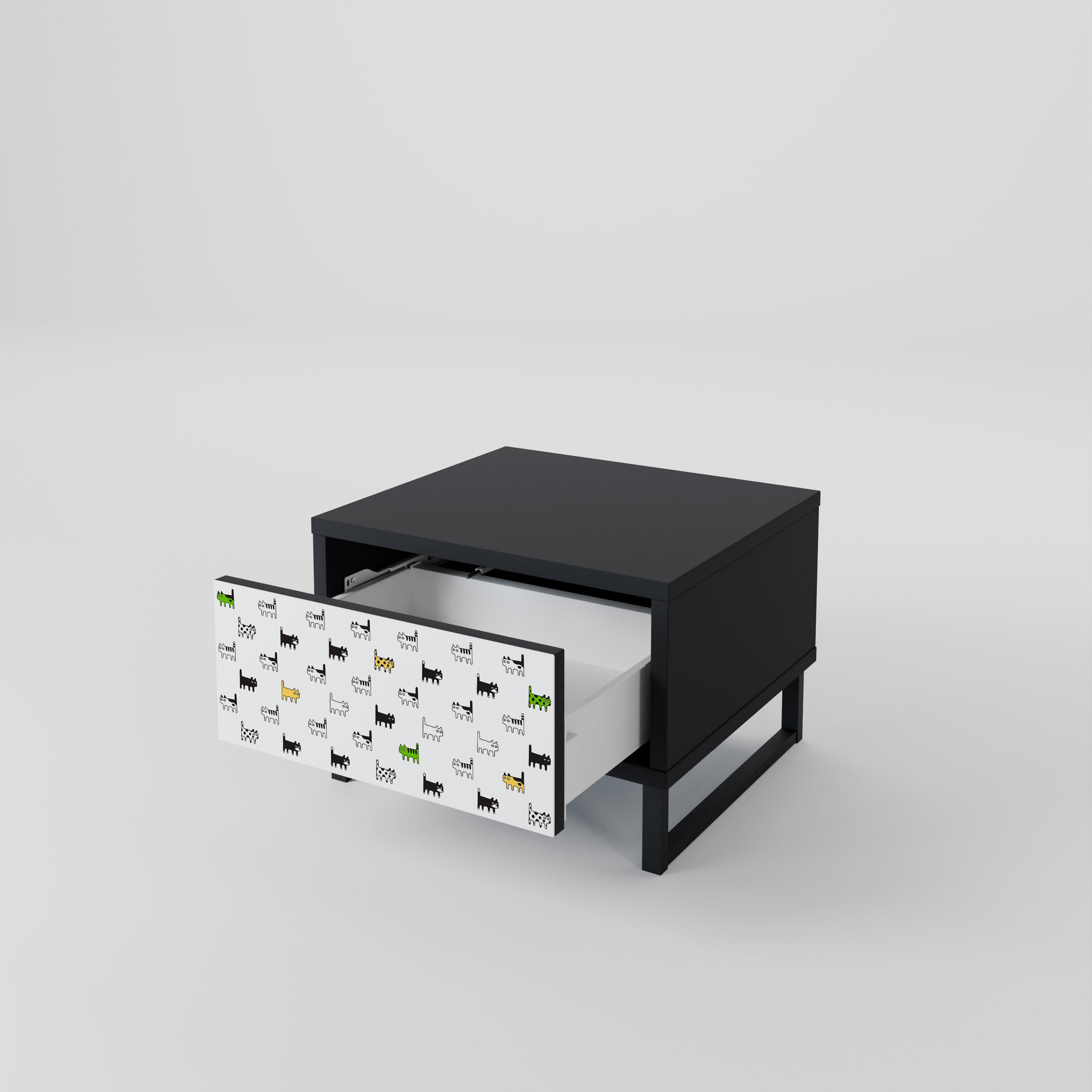 CATS COMPILATION Nightstand in Black Finish