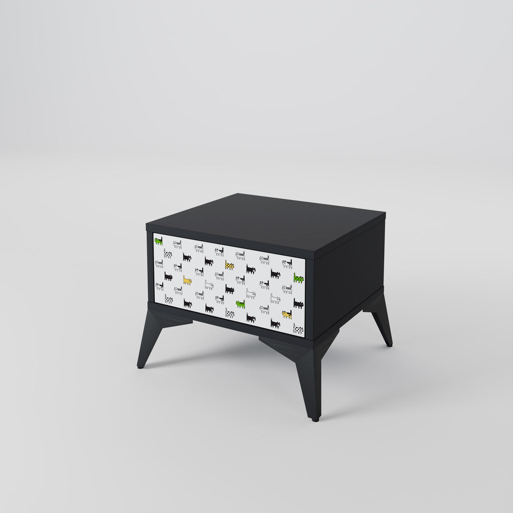 CATS COMPILATION Nightstand in Black Finish
