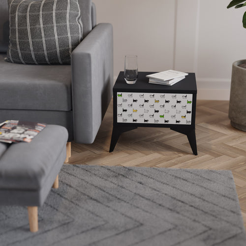 CATS COMPILATION Mesita de Noche en Acabado Negro