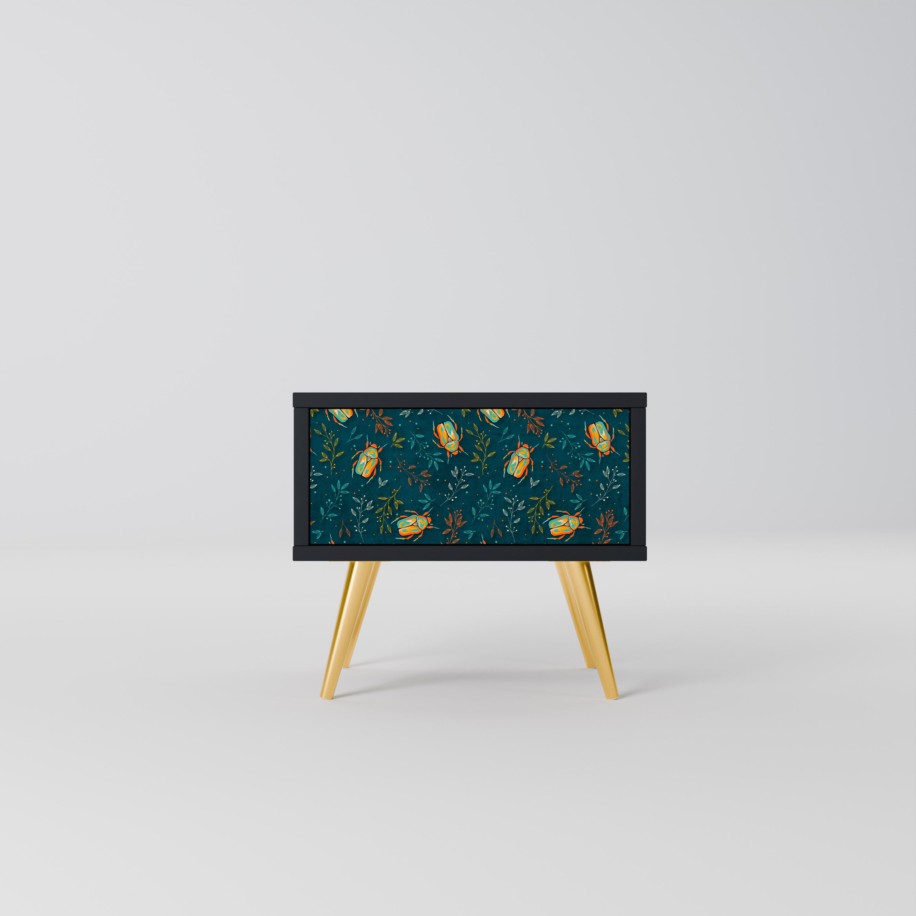 AUTUMN INSECTS Nightstand in Black Finish