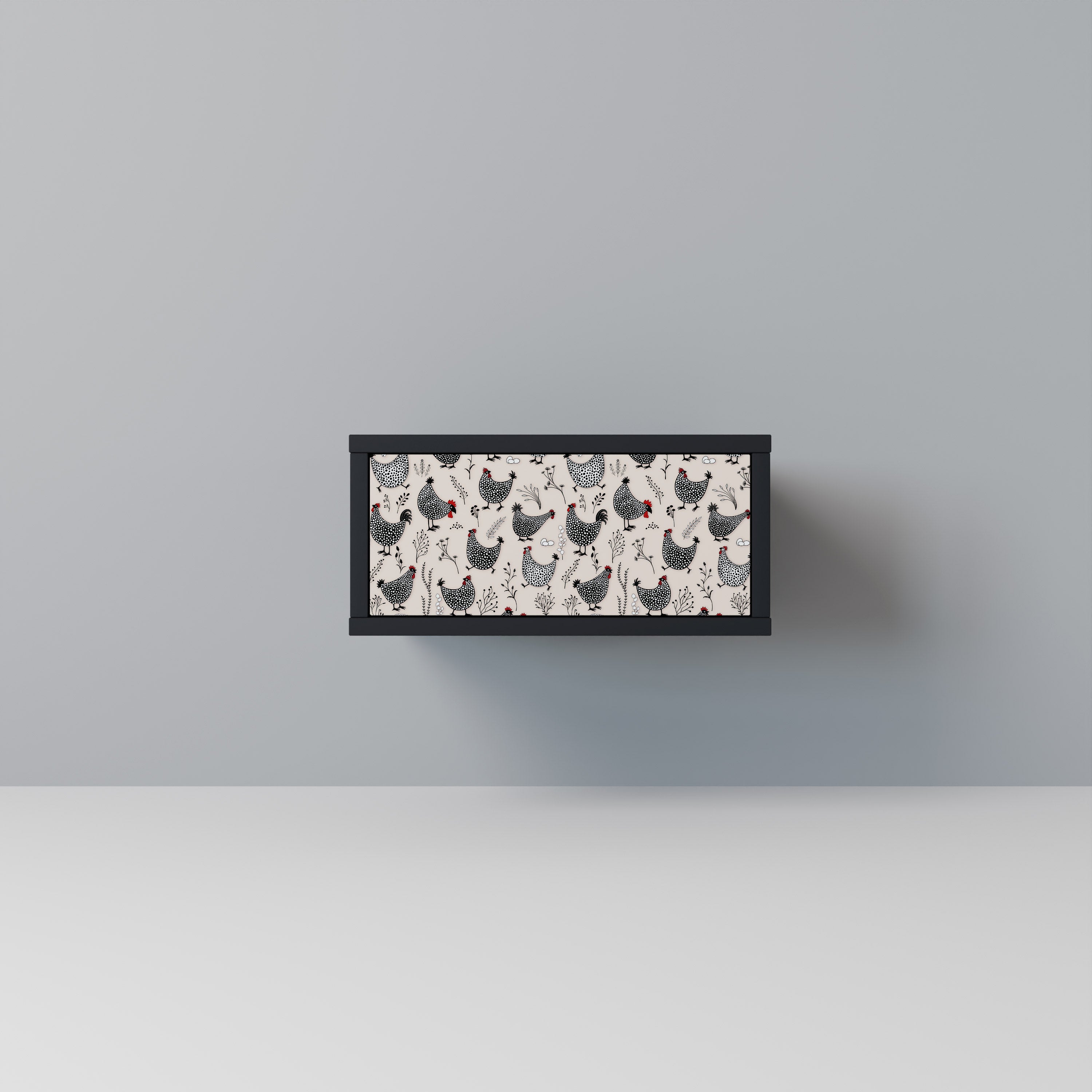 HAPPY HENS Nightstand in Black Finish