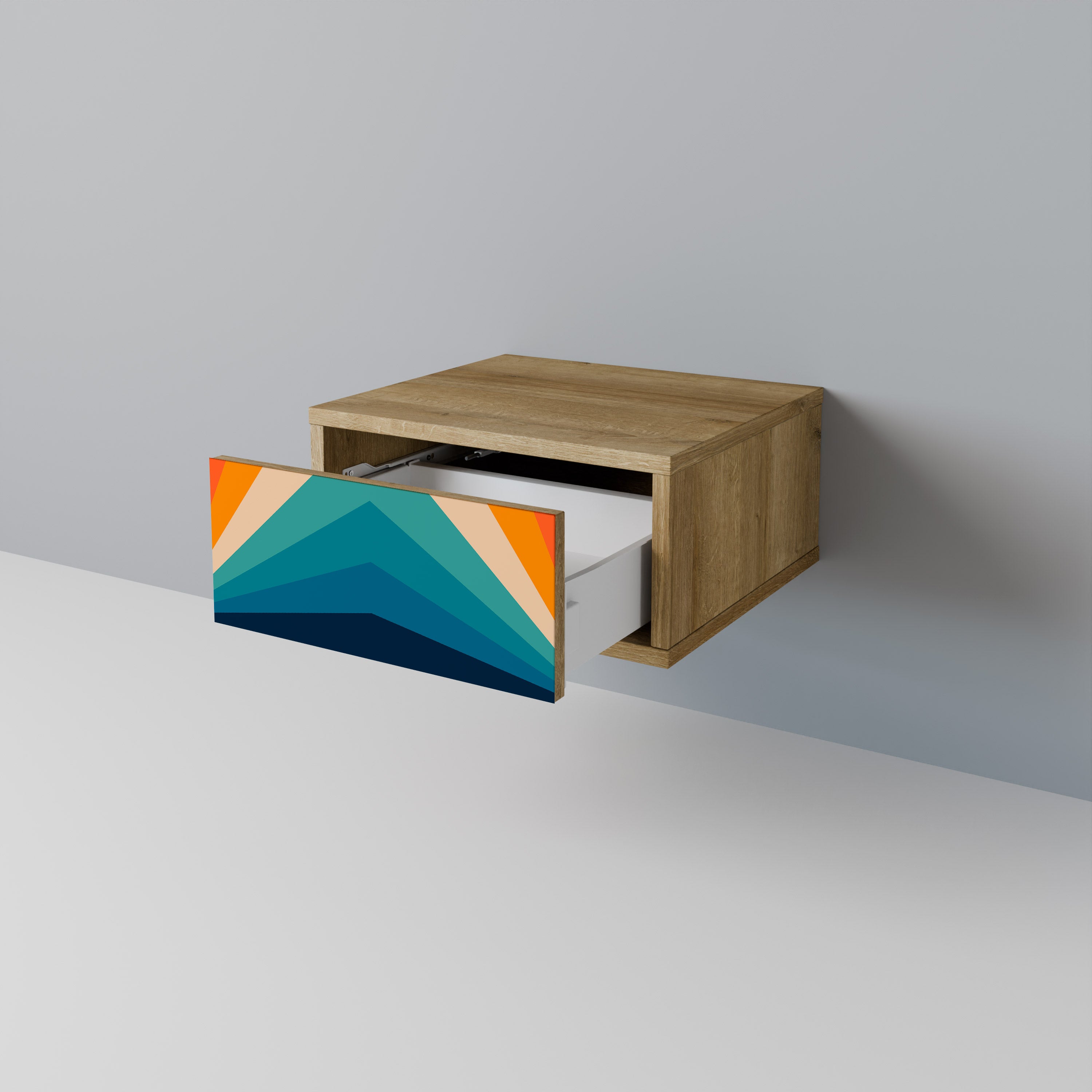 PRISM CONCUSSION Nightstand in Oak Effect