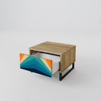 PRISM CONCUSSION Mesita de Noche en Efecto Roble