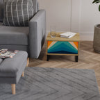 PRISM CONCUSSION Mesita de Noche en Efecto Roble