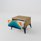 PRISM CONCUSSION Mesita de Noche en Efecto Roble