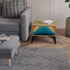 PRISM CONCUSSION Mesita de Noche en Efecto Roble