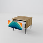 PRISM CONCUSSION Mesita de Noche en Efecto Roble