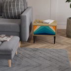 PRISM CONCUSSION Mesita de Noche en Efecto Roble