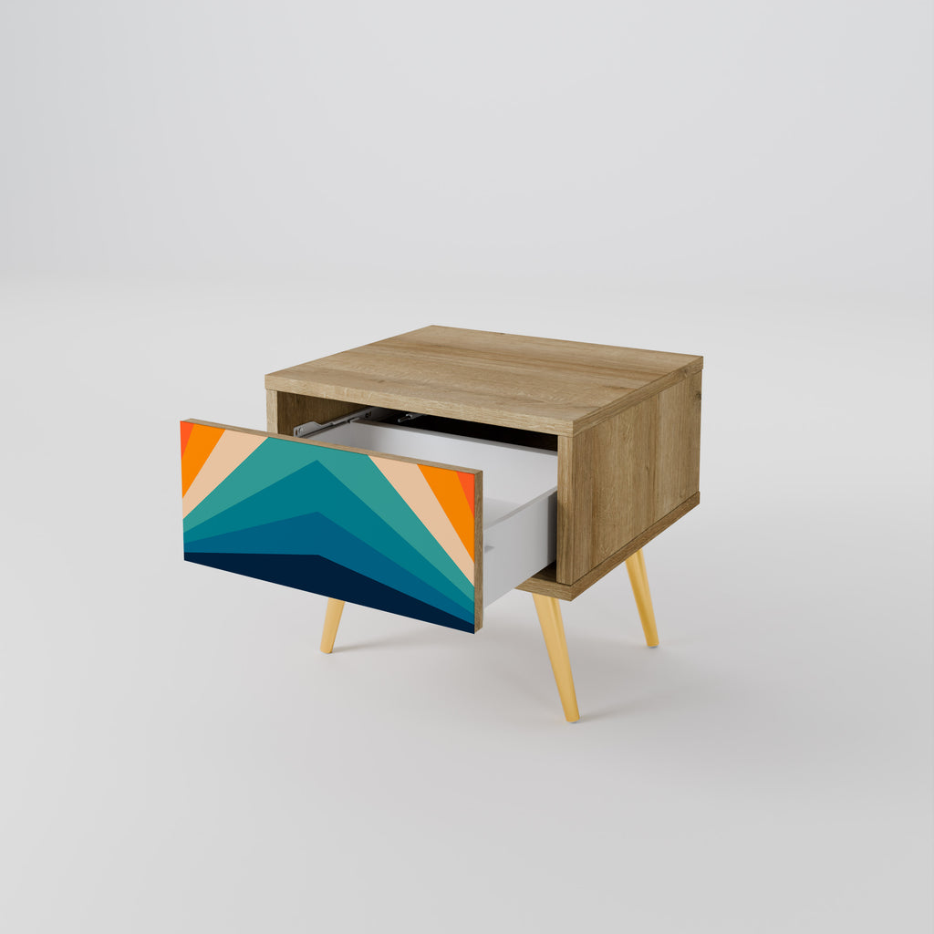PRISM CONCUSSION Nightstand in Oak Effect