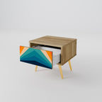 PRISM CONCUSSION Mesita de Noche en Efecto Roble