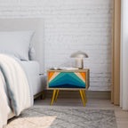 PRISM CONCUSSION Mesita de Noche en Efecto Roble