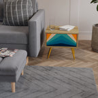 PRISM CONCUSSION Mesita de Noche en Efecto Roble