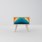 PRISM CONCUSSION Mesita de Noche en Efecto Roble