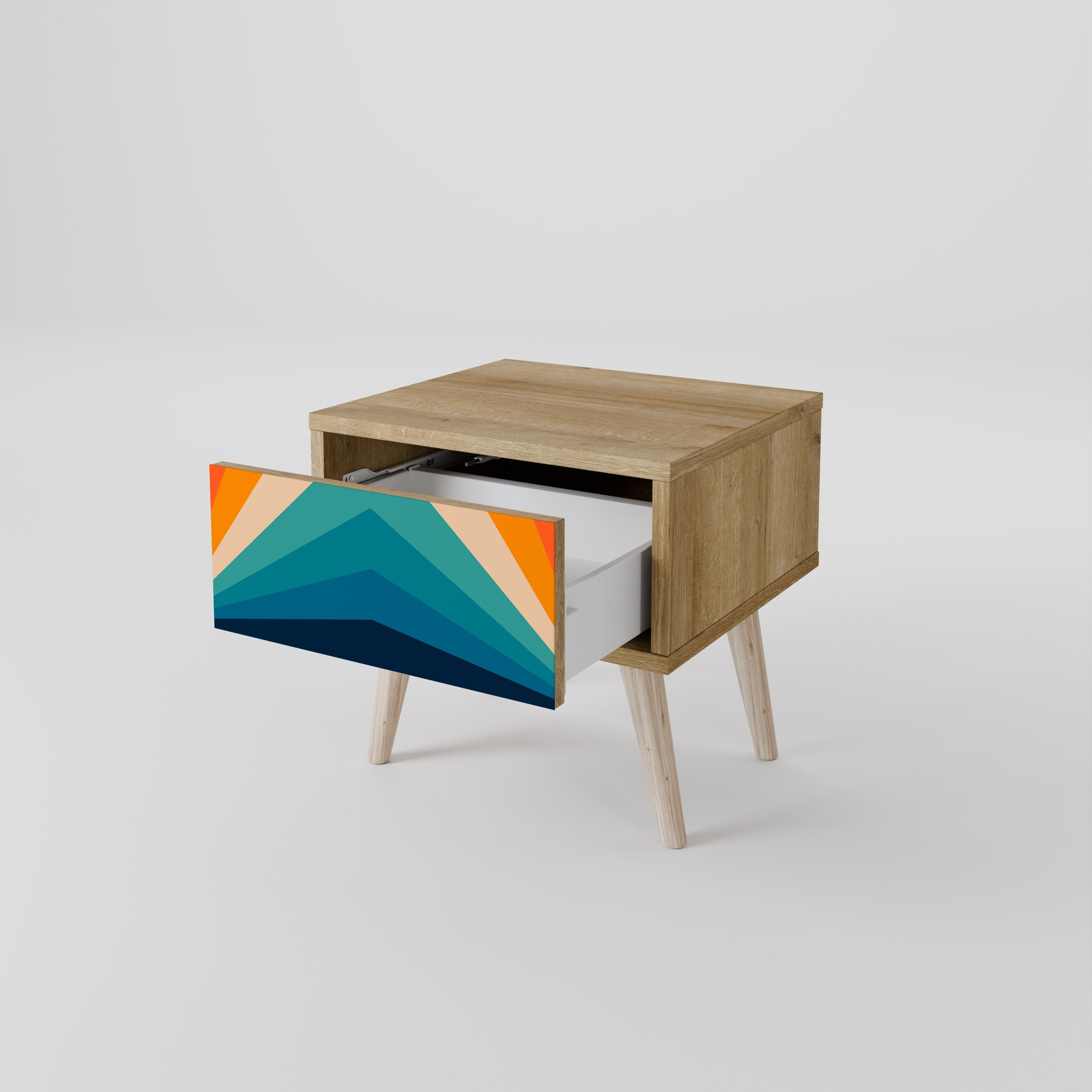PRISM CONCUSSION Nightstand in Oak Effect
