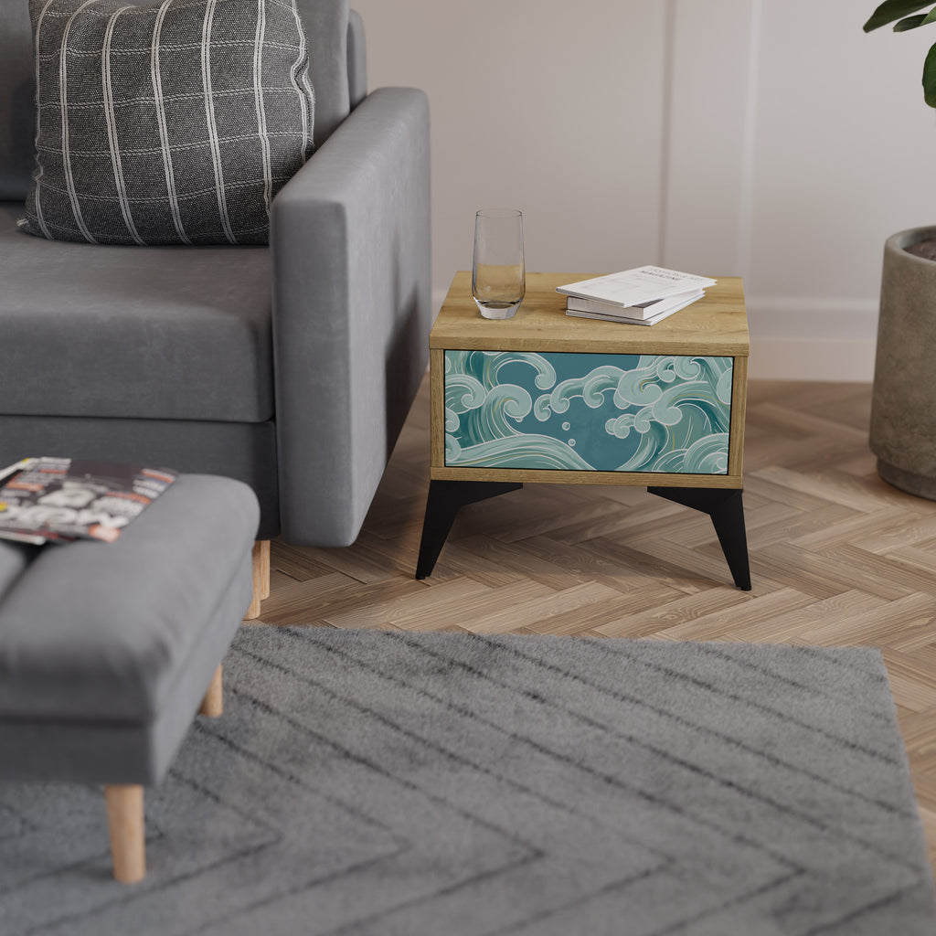 ASIAN SWAY Nightstand in Oak Effect