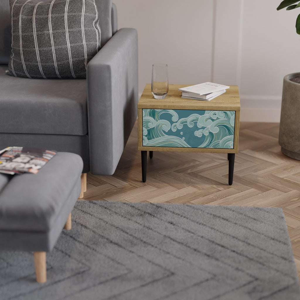 ASIAN SWAY Nightstand in Oak Effect