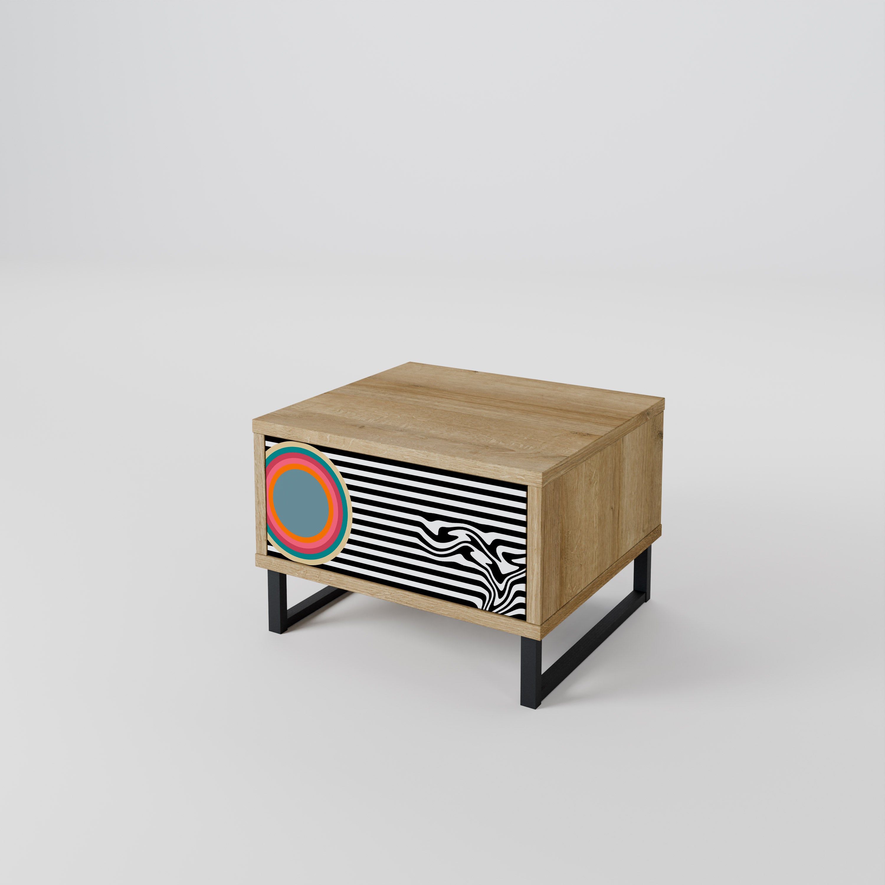 SPECTRA SHOWCASE Nightstand in Oak Effect