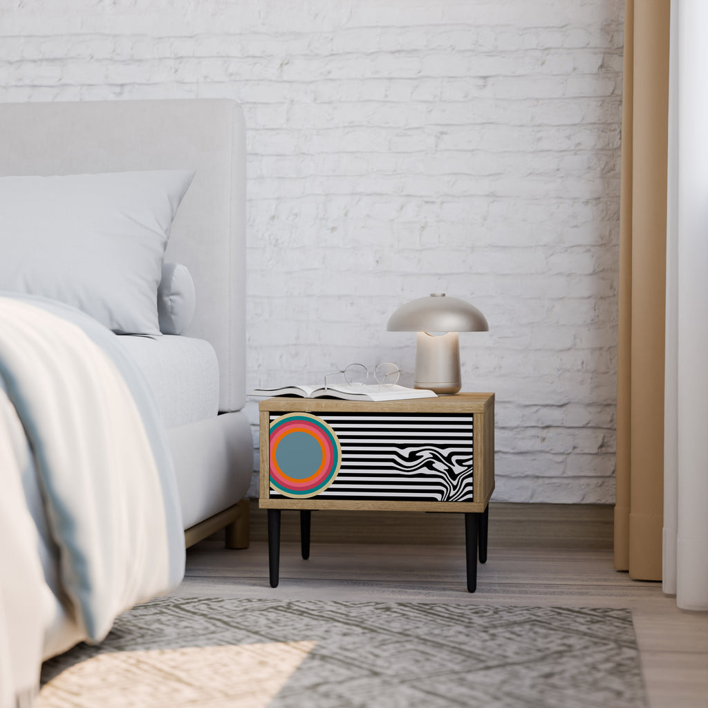 SPECTRA SHOWCASE Nightstand in Oak Effect